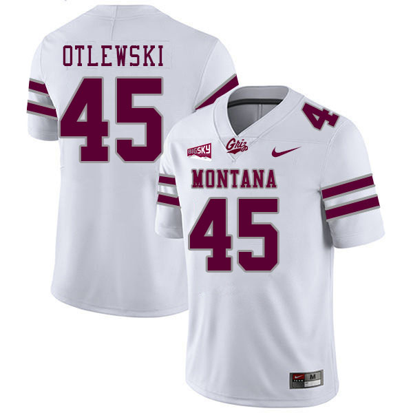 Montana Grizzlies #45 Caleb Otlewski College Football Jerseys Stitched Sale-White